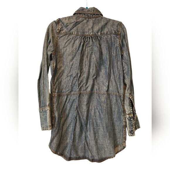 Soft Surroundings Alalic Embroidered Denim Button Front Tunic, Longsleeve | S - Picture 4 of 11